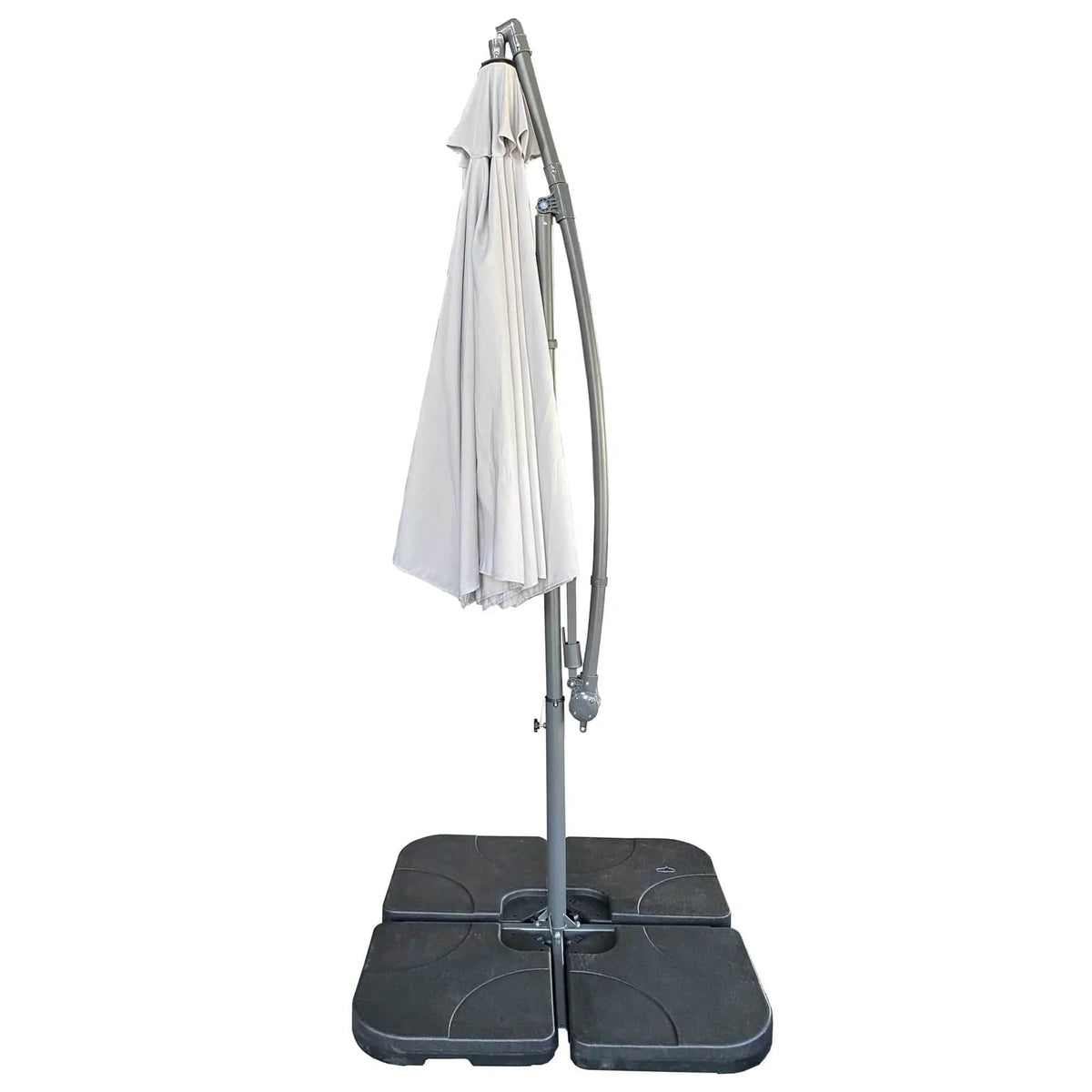 10 Ft Offset Cantilever Patio Umbrella With Crank And Tilt Adjustment For Pool | Umbrella & Canopy | Fabric & Steel | Gray