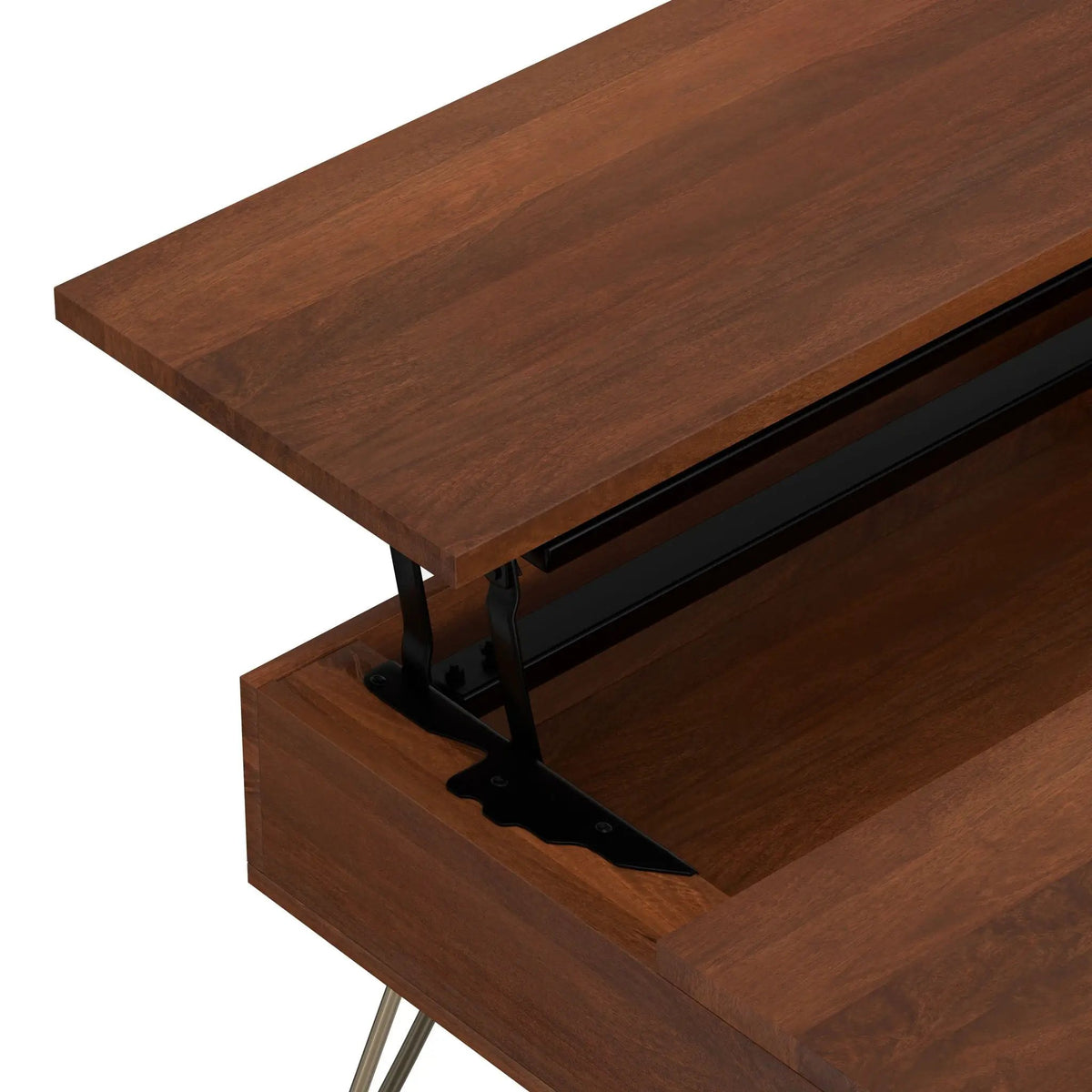Hunter Lift Top Coffee Table | Handcrafted Solid Mango Hardwood | Split Lift Top | Large Storage Area