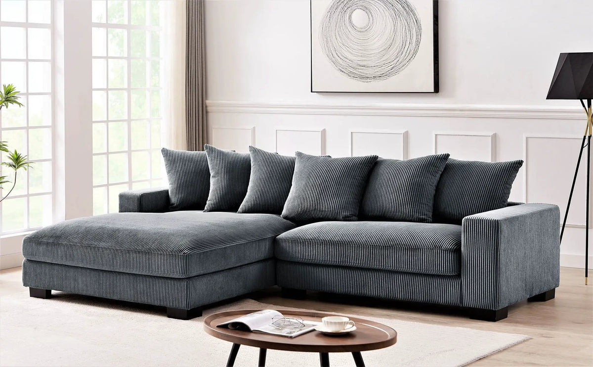 Luxe Oversized Sectional Sofa | 2 Piece L Shaped Couch | Chaise Included | Deep-Seated Design
