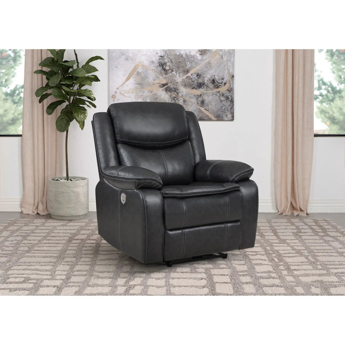 Salerno Power Recliner Chair With USB Charging | 2 Pieces | Fabric | Living Room