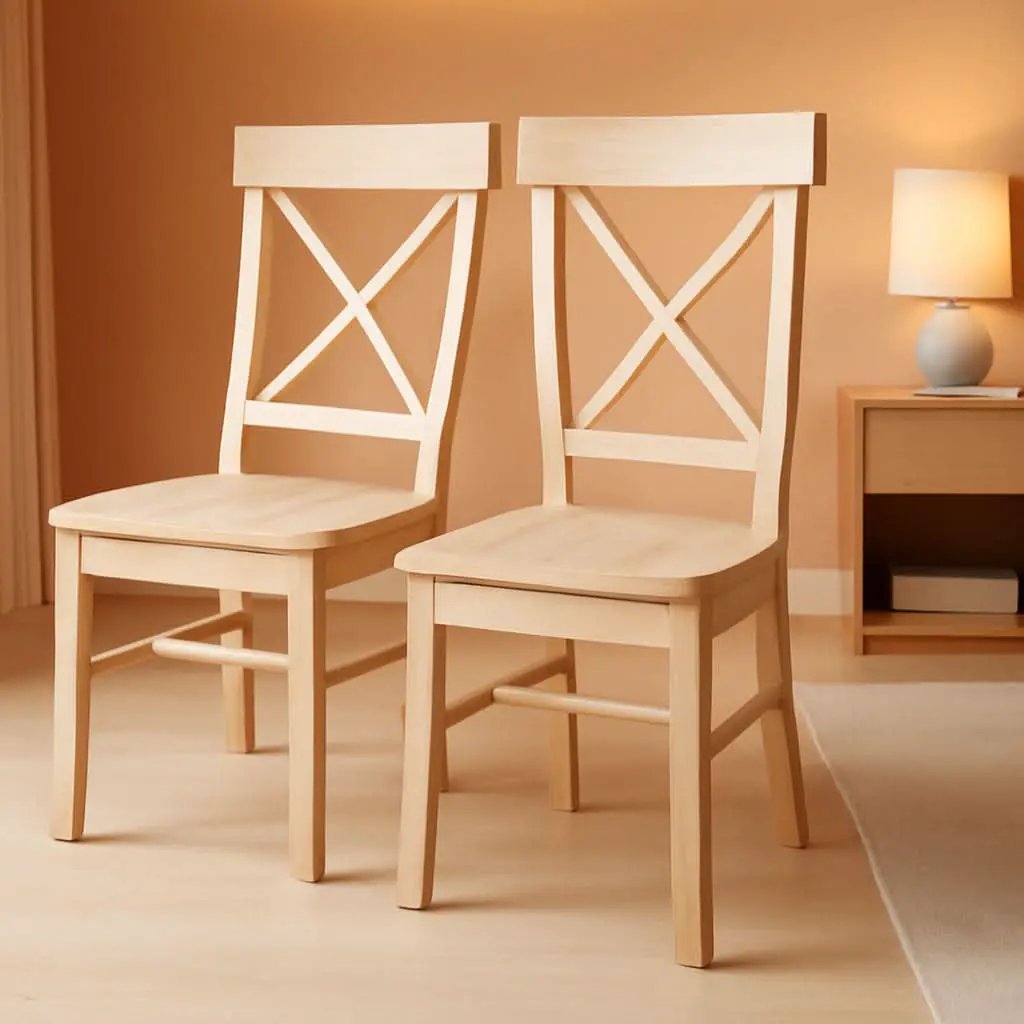 X Back Dining Chairs Set Of 2 In Unfinished Parawood from PriceLows™