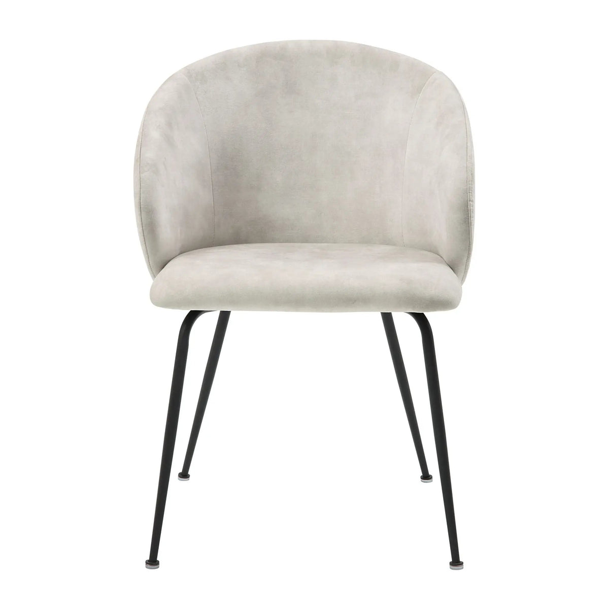 Velvet Side Chairs | Black Metal Frame | Beige Velvet | 2 Piece Set