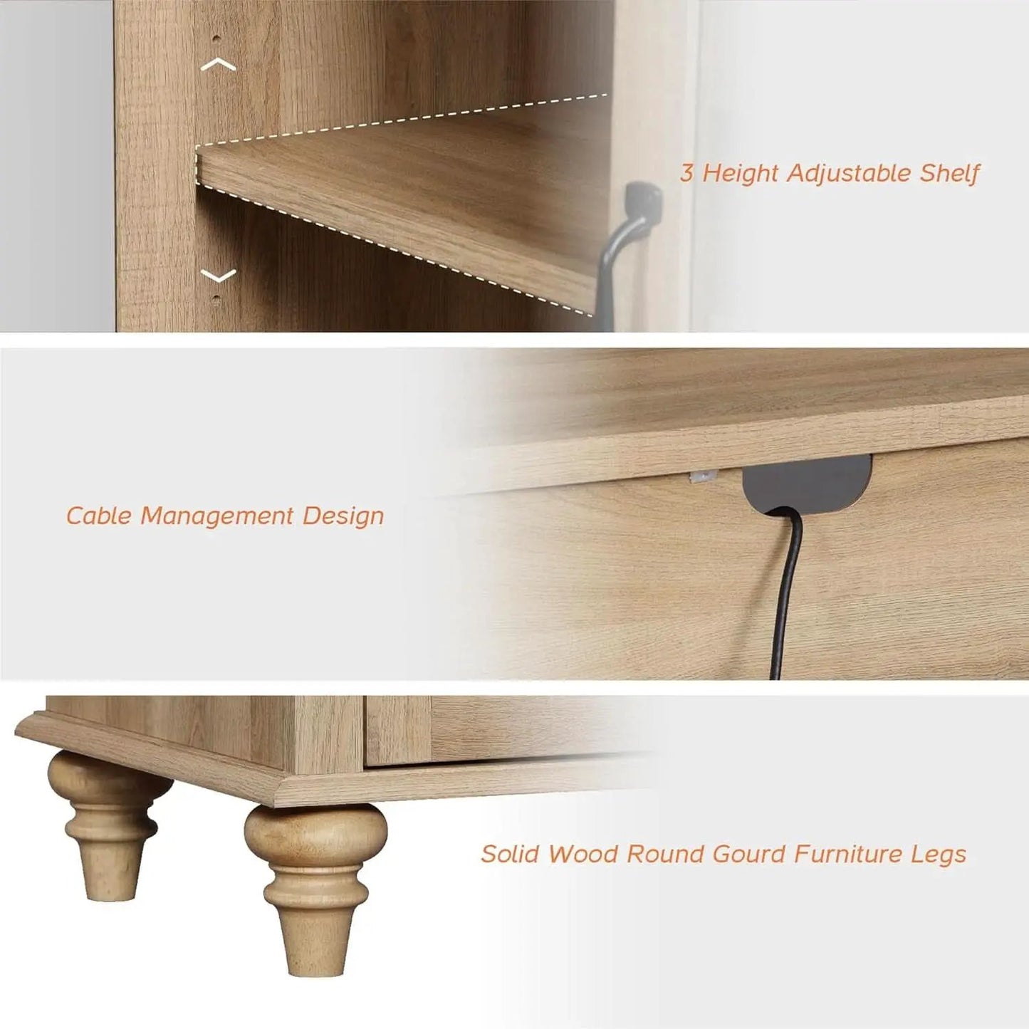 Distressed Oak 56Inch Executive Desk With Charging Station from PriceLows™