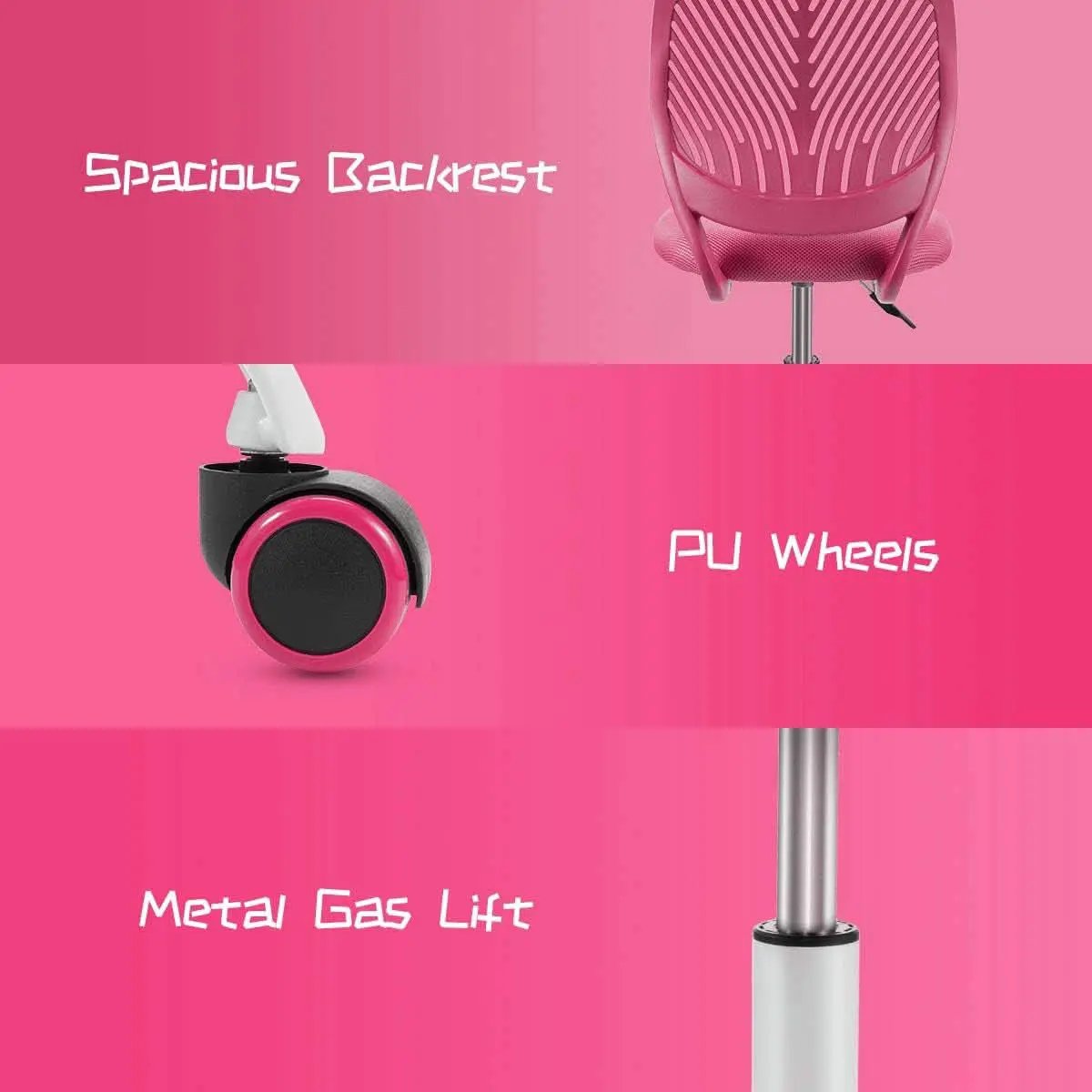 Kids Desk Chair Adjustable Height With Lumbar Support Rose from PriceLows™