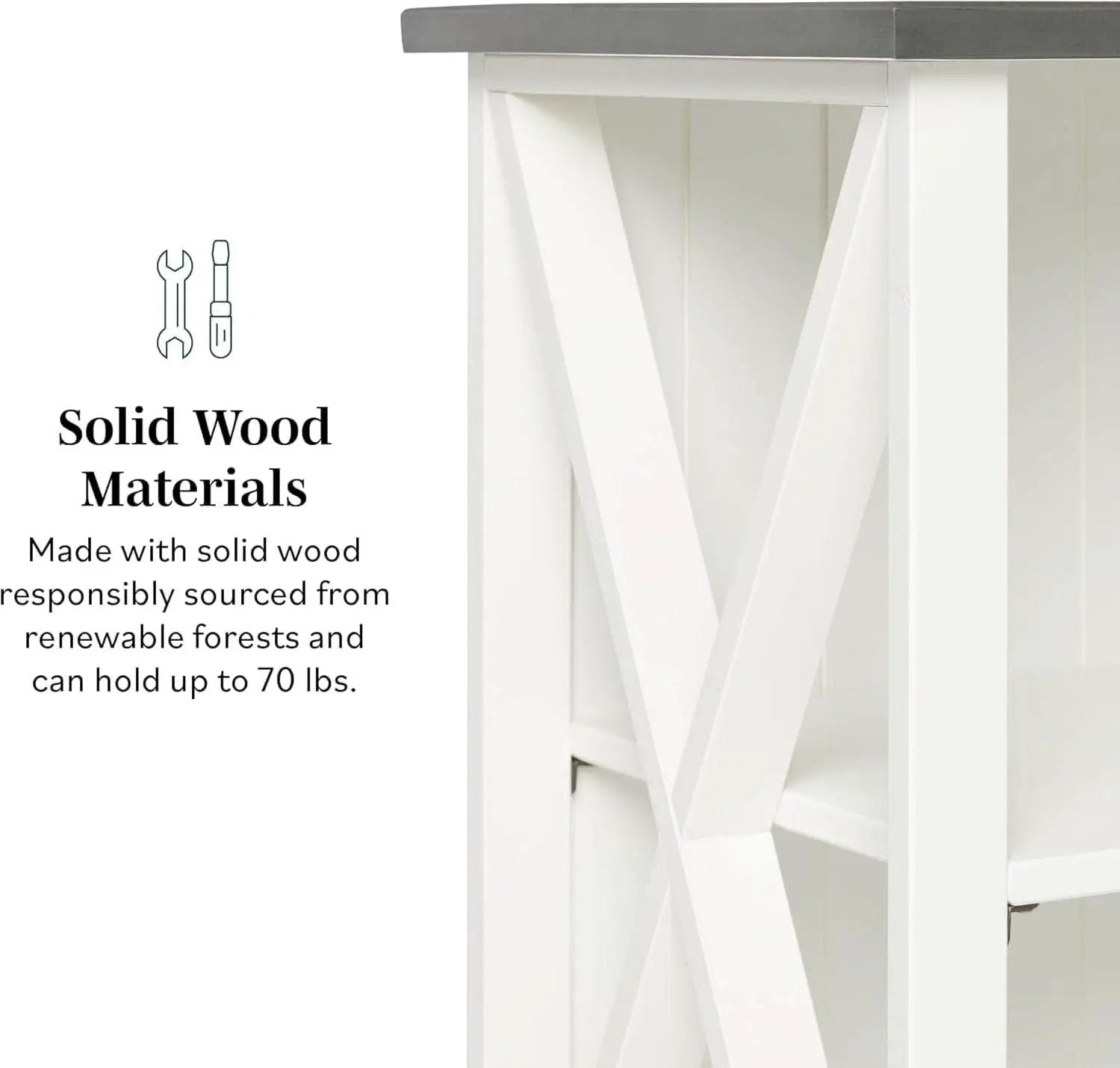 52 Inch White 2 Tier Modern Farmhouse Wood Bookcase Bookshelf for Home Office Storage Cabinet from PriceLows™