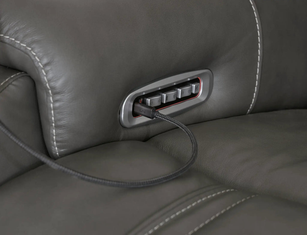 Power Reclining Sectional | USB Charging | Adjustable Headrests | Mocha