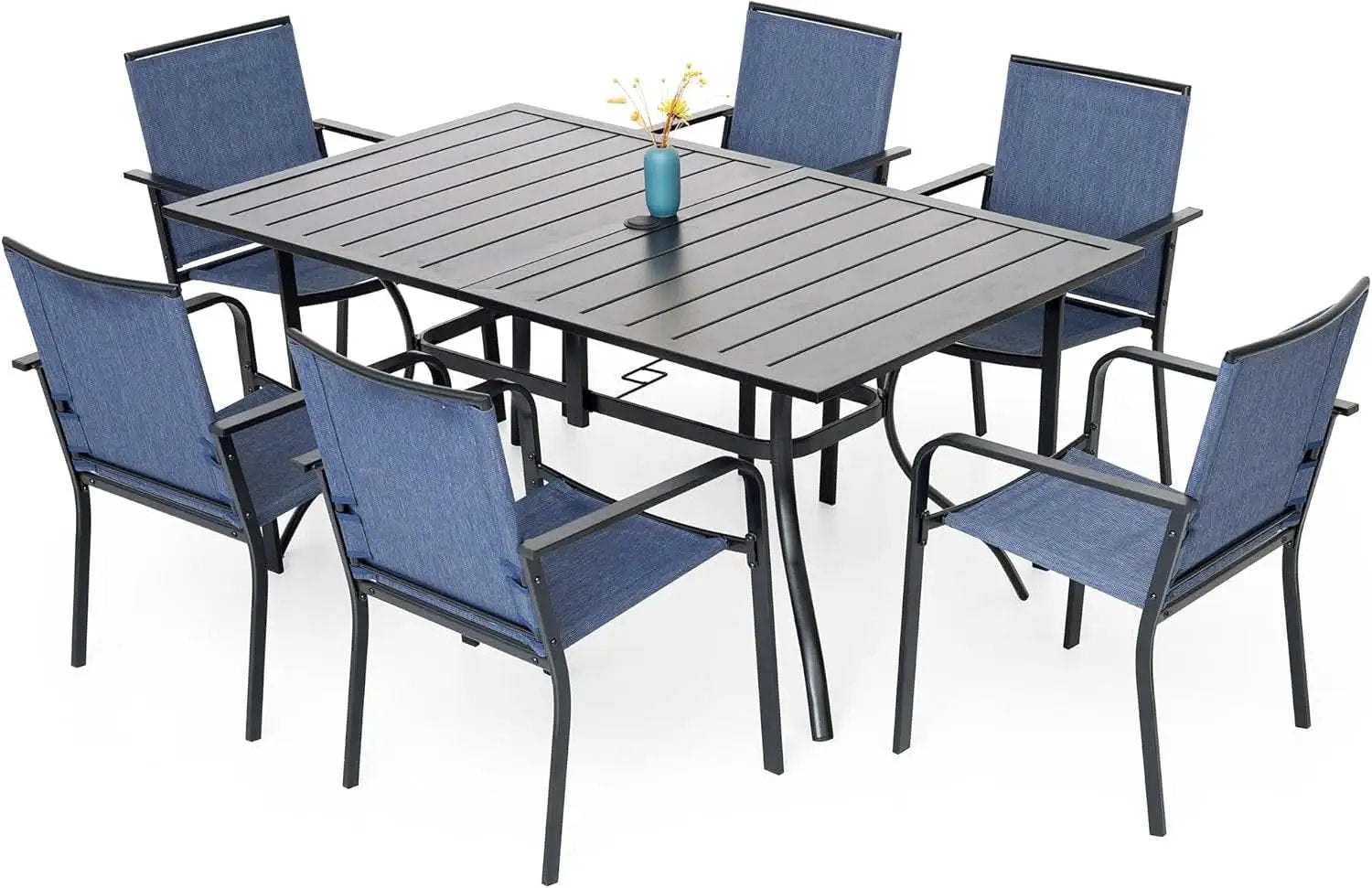 7 Piece Outdoor Dining Set with Stackable Chairs from PriceLows™