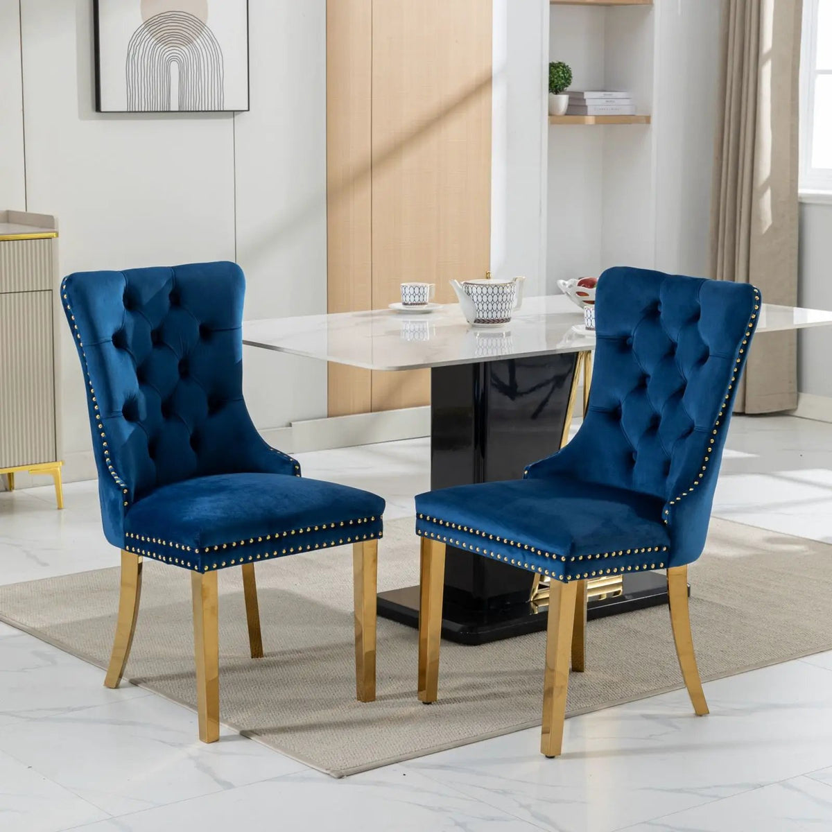 Dining Chair | Tufted Upholstery | Solid Wood Frame | Set Of 2