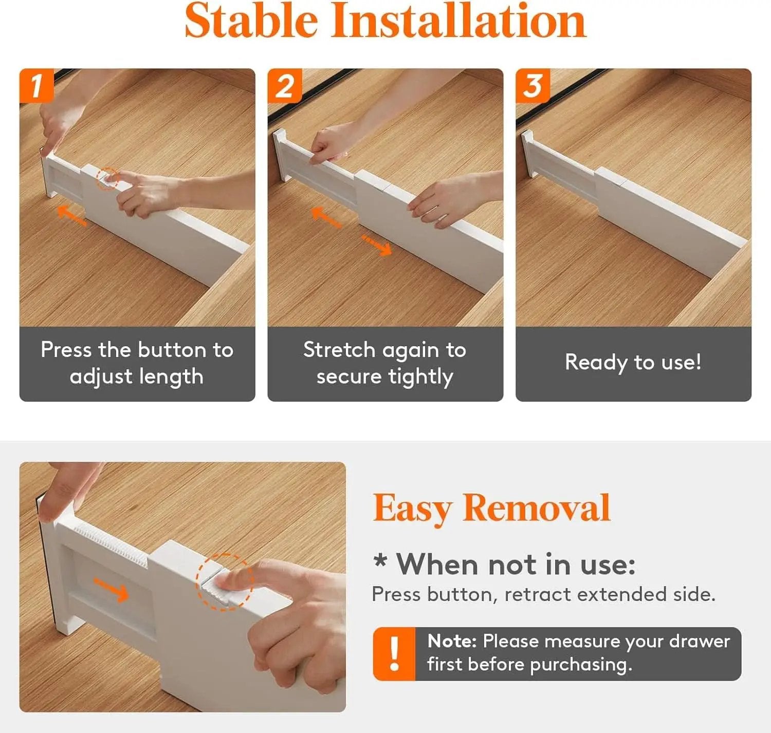 Drawer Dividers 4 In High 11-17 Adjustable White 8 Pack from PriceLows™