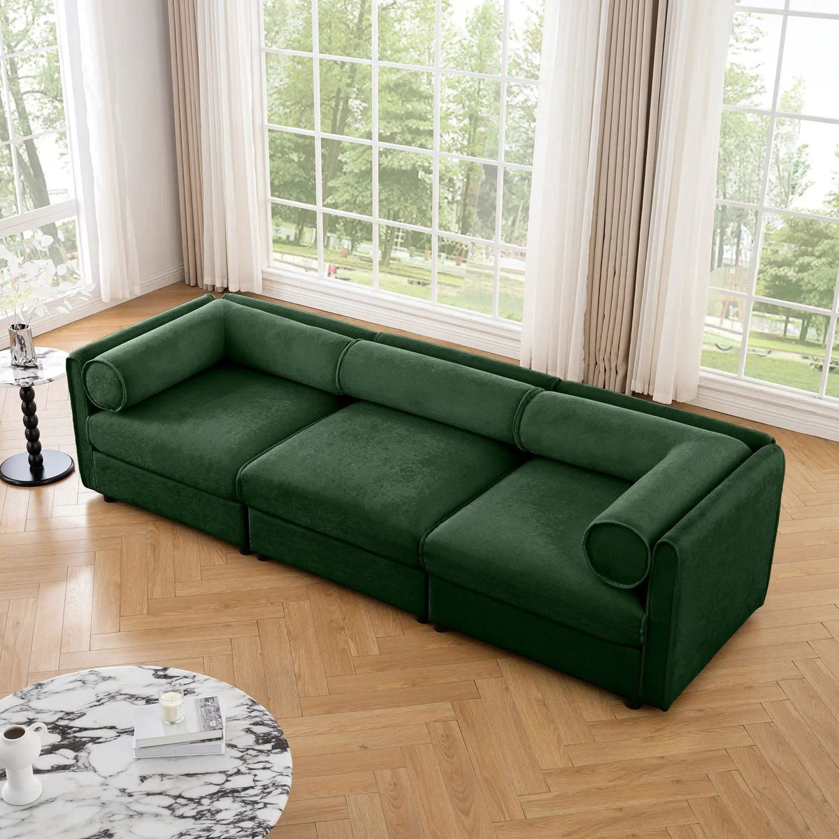 Stylish Sofa With Storage Seat And Cylindrical Backrest | Stationary Sofa | Living Room Furniture | Living Room