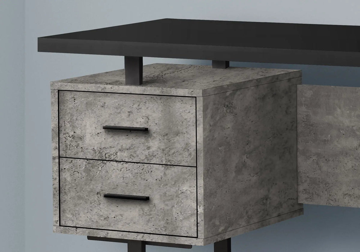 60 Inch Computer Desk | Laminate Finish | Two Top Drawers And File Drawer | Reversible Set-Up