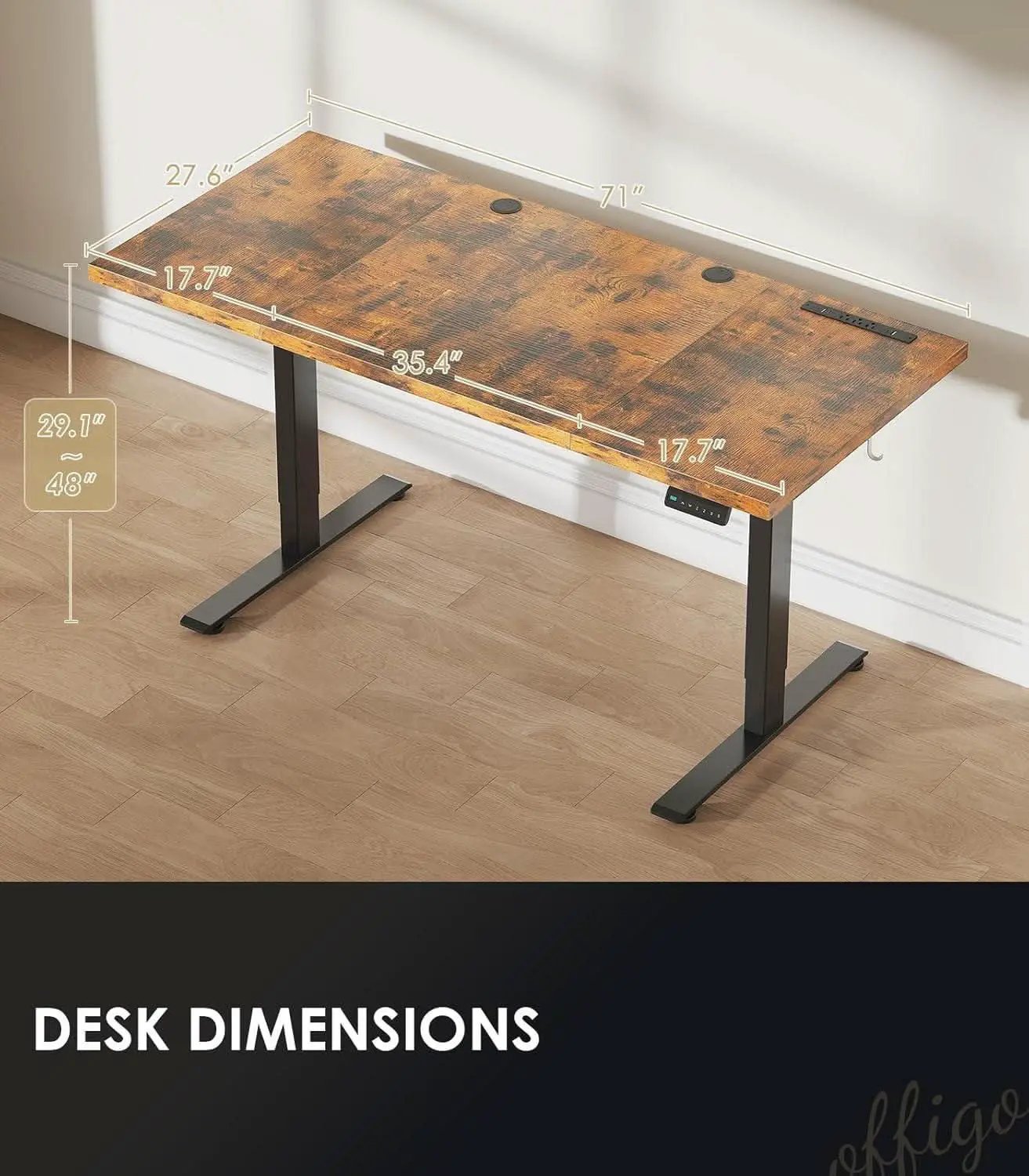 Electric Standing Desk 71 Inch Height Adjustability from PriceLows™