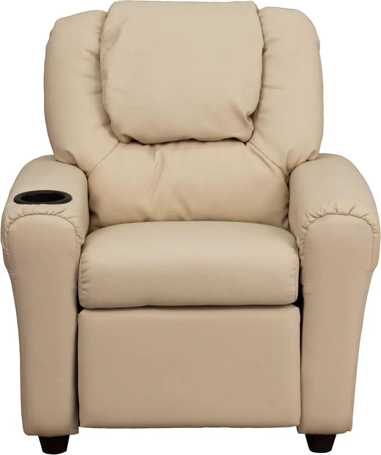 Beige Kids Recliner With Cup Holder For Cozy Seating from PriceLows™