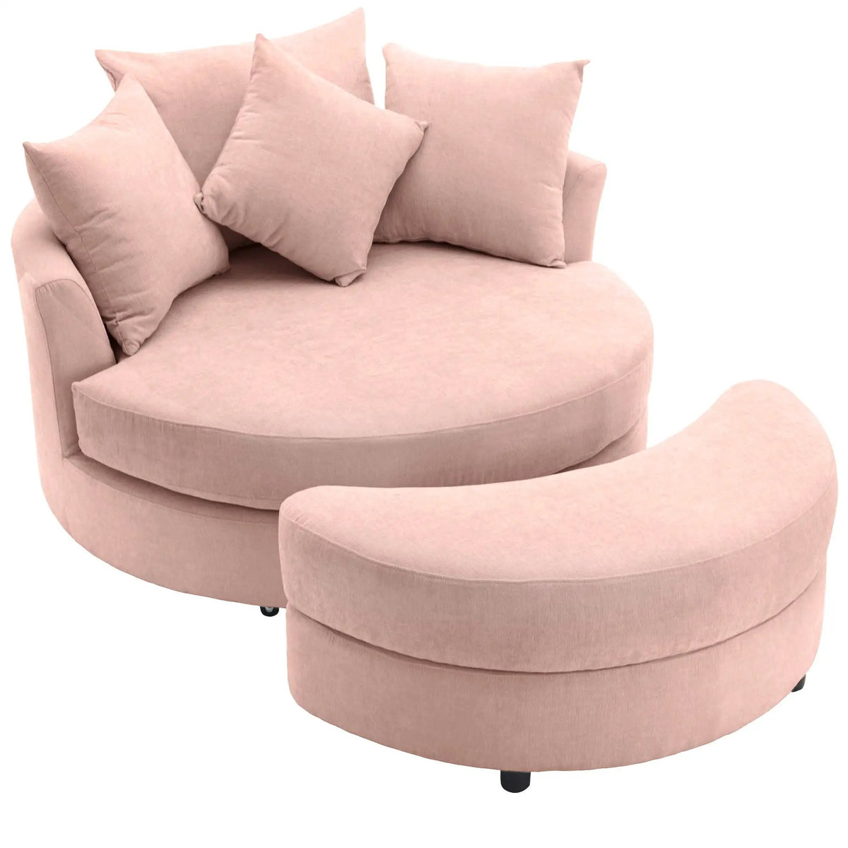 Swivel Accent Chair | 360 Degree Rotation | Ergonomic Padded Seat | Round Frame