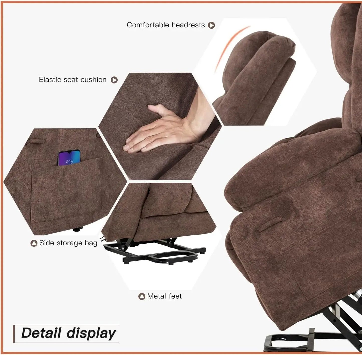 Electric Power Lift Recliner Chair With Massage And Heat from PriceLows™