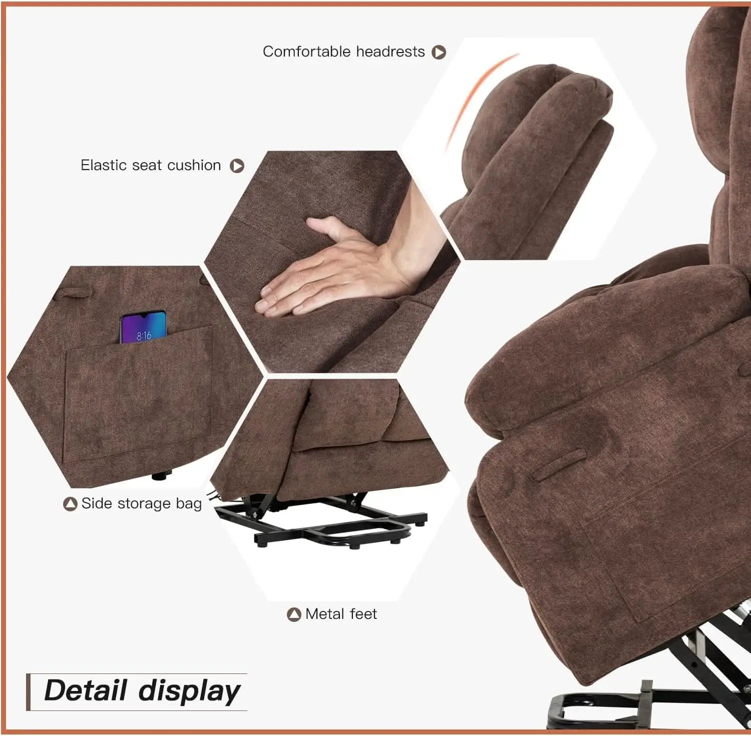 Electric Power Lift Recliner Chair With Massage And Heat from PriceLows™