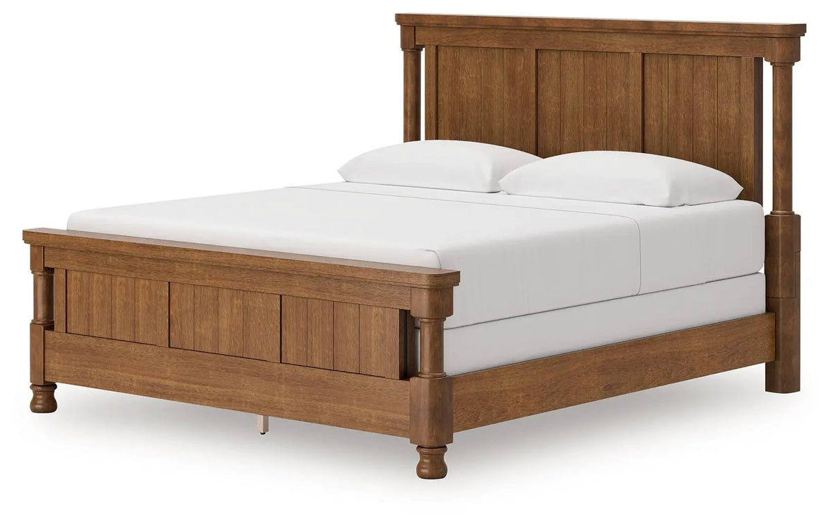 Rowlenstown Poster Bed | Casual Traditional Design | Rubbed Finish | Hefty Silhouette