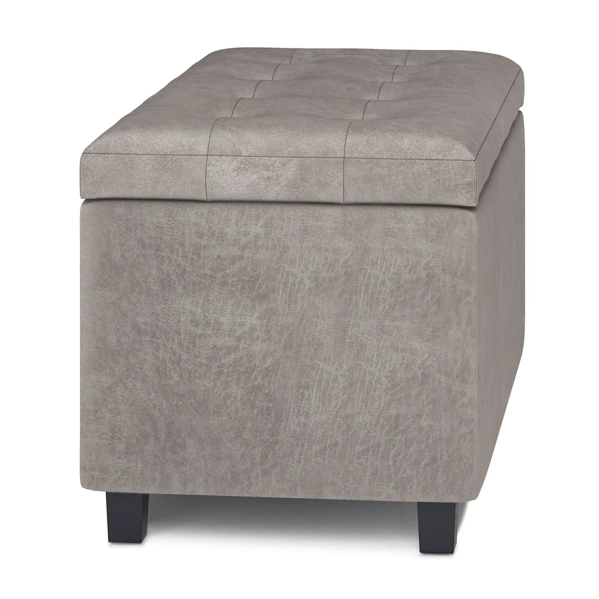 Cosmopolitan Upholstered Storage Ottoman | Child Safety Hinge | Large Interior Storage | 33.5 Inch Length