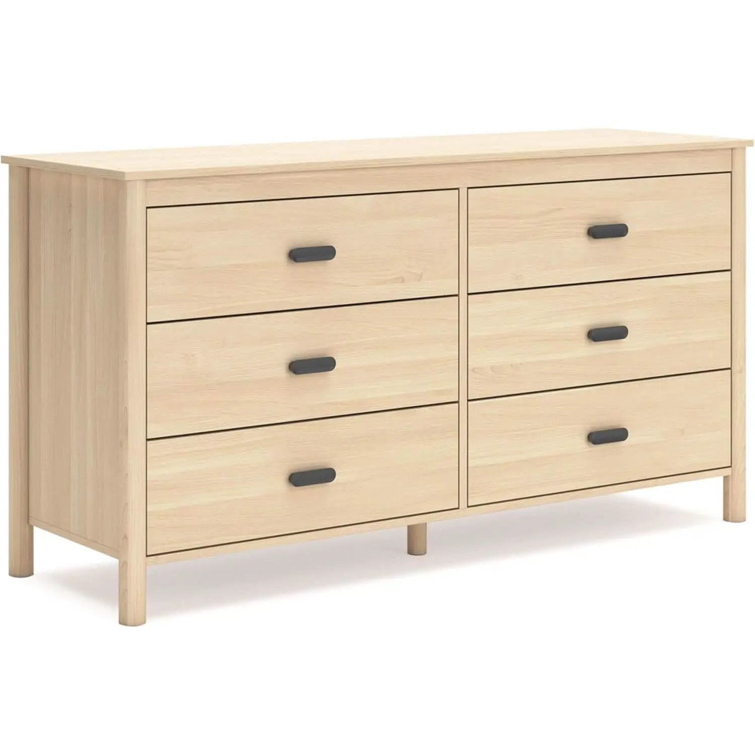 Light Brown Six Drawer Dresser For Bedroom Storage from PriceLows™