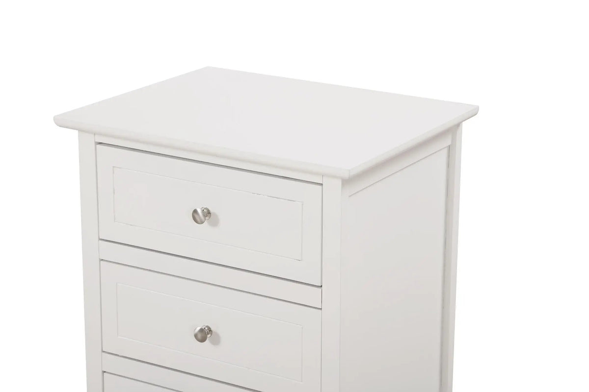 Nightstand | 3 Drawer | Real Wood Veneer | Nickel Hardware