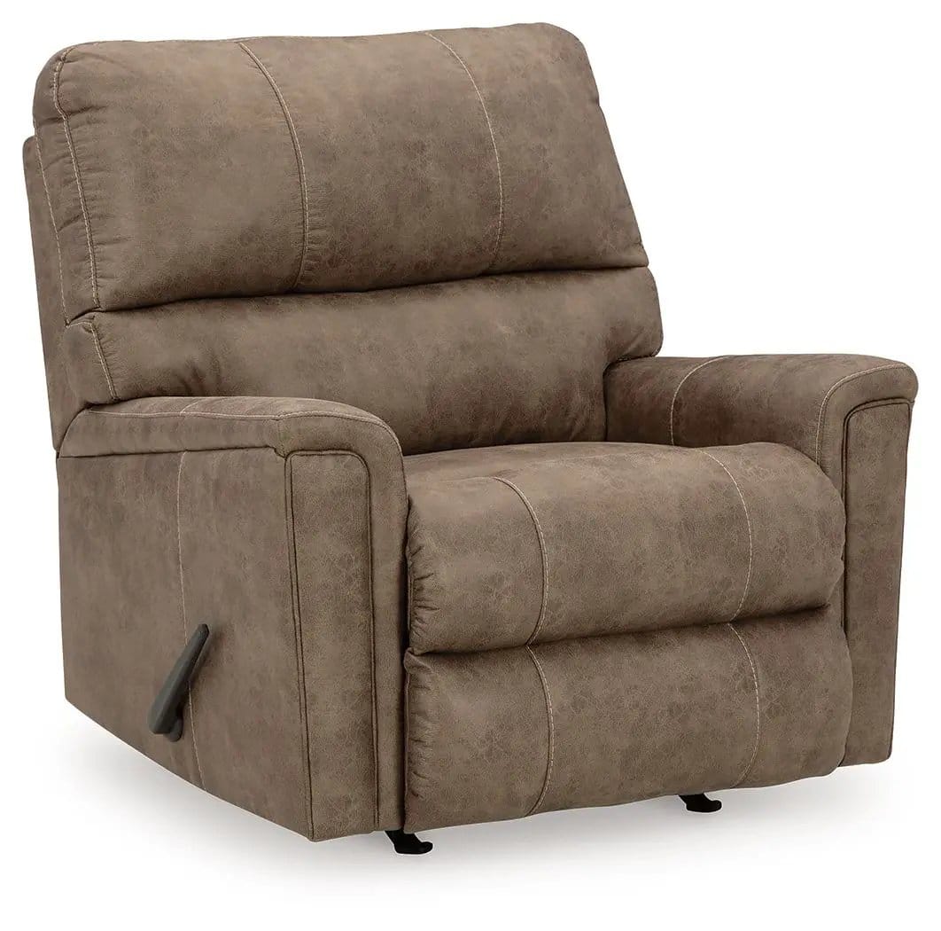 Navi Rocker Recliner Rocker Chair | 39 x 41 x 42 in | Faux Leather & Metal | Fossil