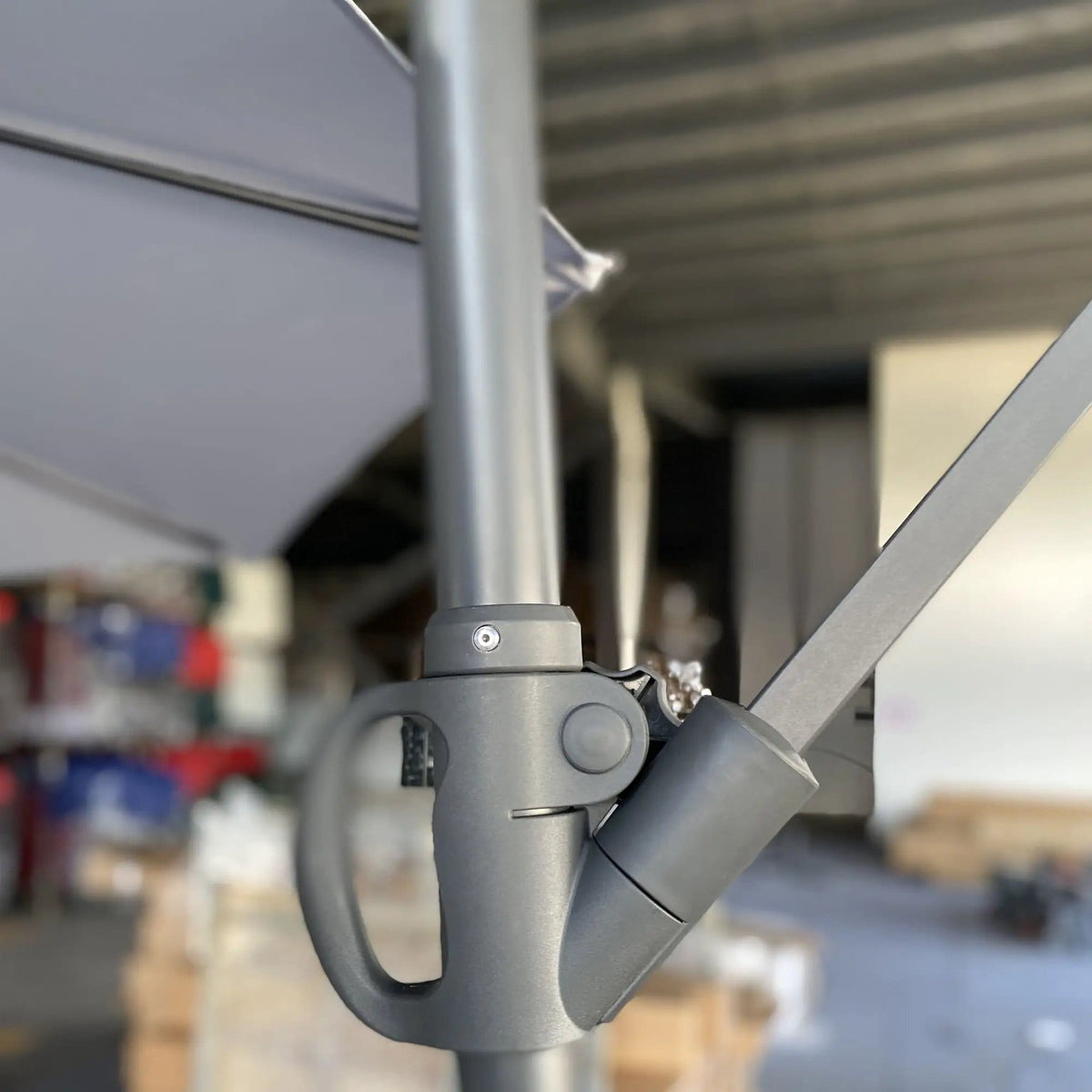 10 Ft Offset Cantilever Patio Umbrella With Crank And Tilt Adjustment For Pool | Umbrella & Canopy | Fabric & Steel | Gray