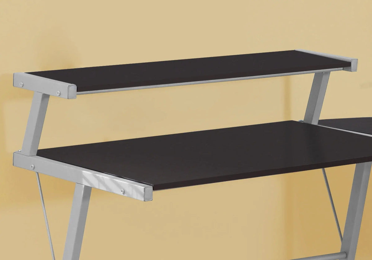 L-Shaped Computer Desk | 48.25 Inch Width | Raised Left Shelf | Durable Construction
