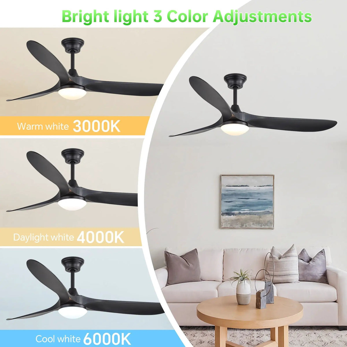 Smart Ceiling Fan | 60 Inch Span | Alexa Voice Control | Reversible DC Motor