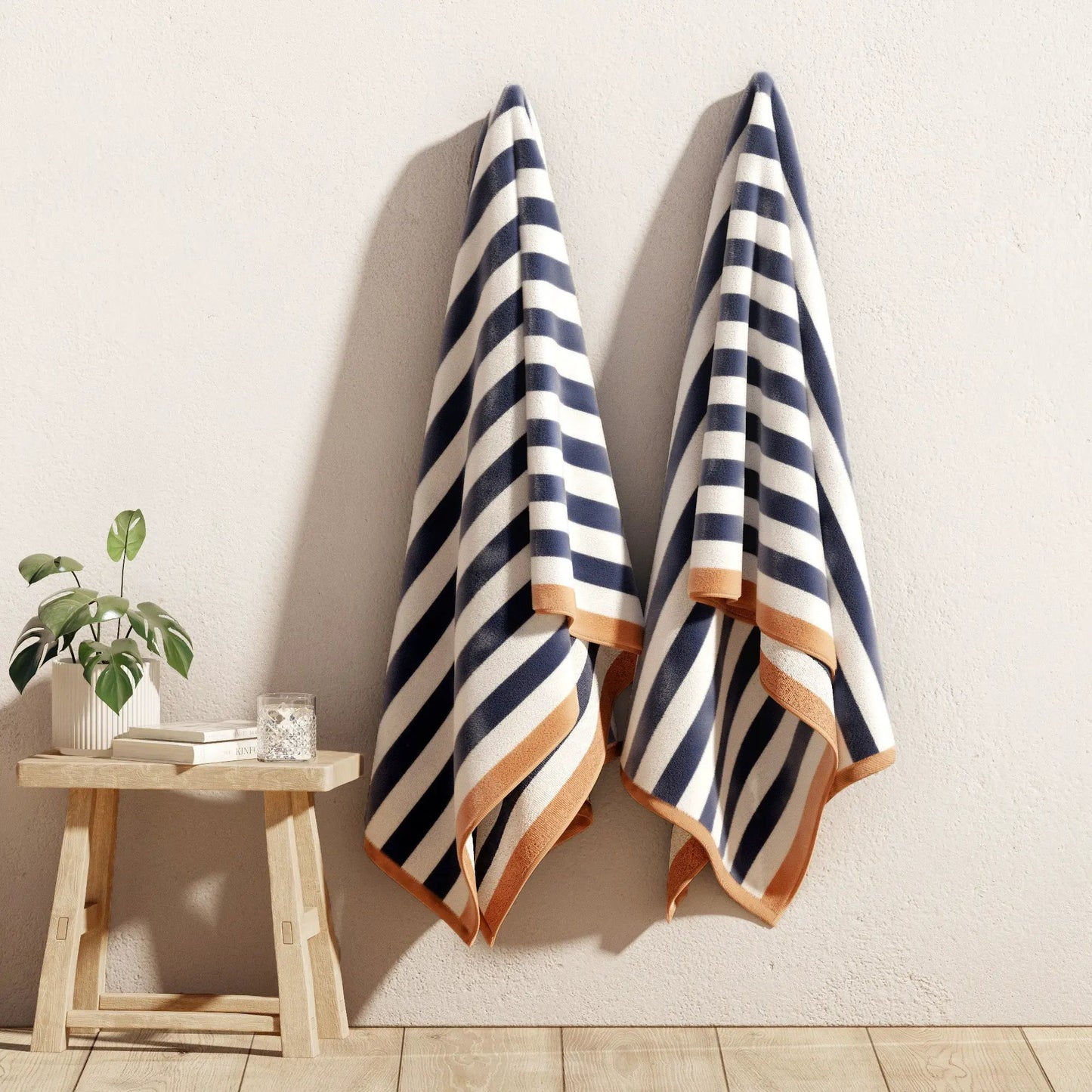 Oversized Striped Border Cabana Beach Towel - Santa Cruz from PriceLows™