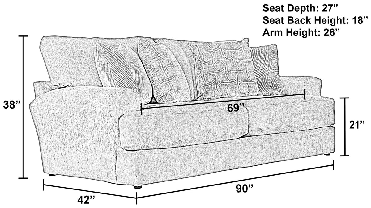 Lamar Sofa | 2 Pieces | Chenille & Fabric | Living Room