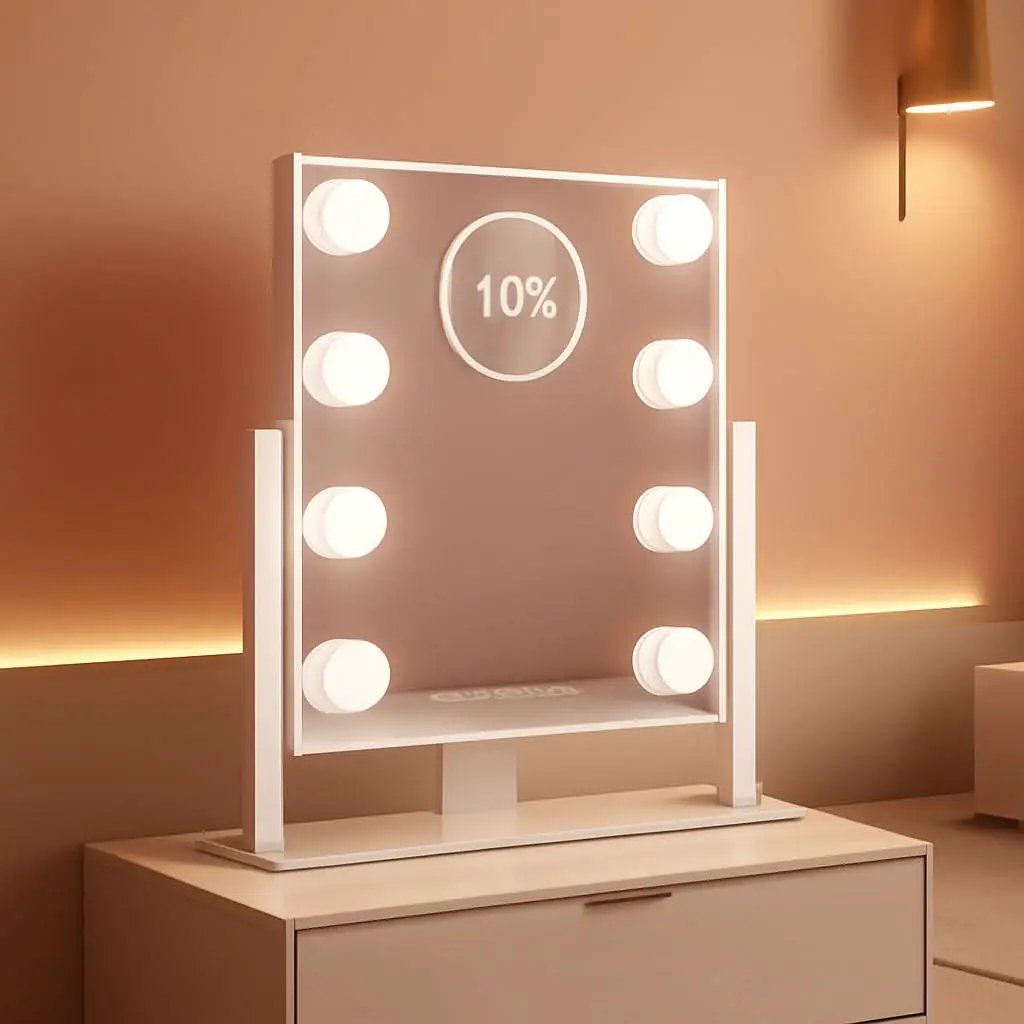 Lighted Makeup Vanity Mirror 14 Inch With 3 Color Modes from PriceLows™