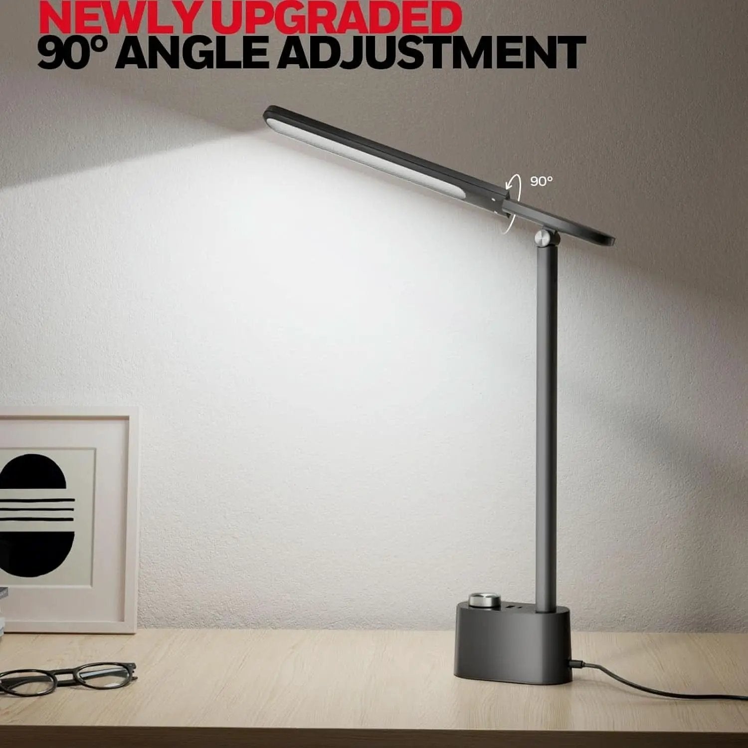 LED Desk Lamp H01 Pro Sunturalux Foldable With USB Ports Black from PriceLows™
