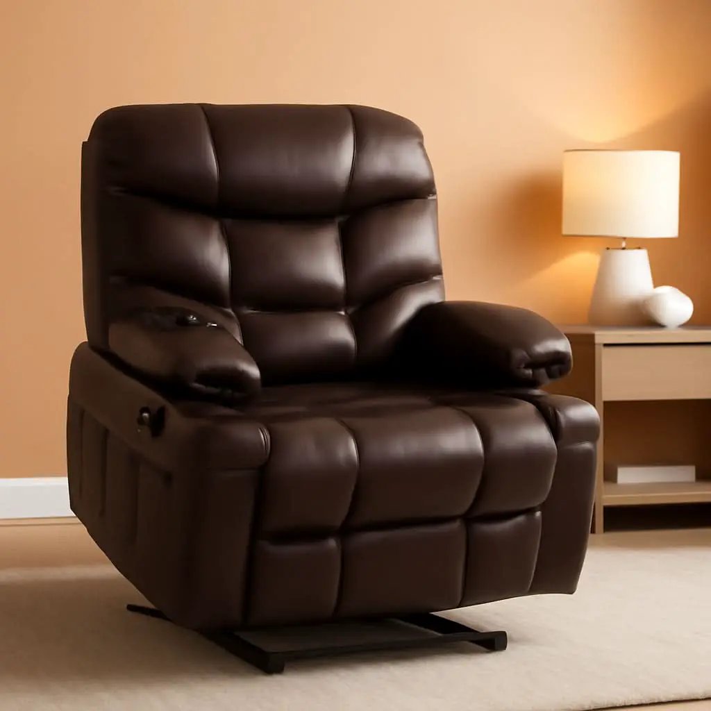 Power Lift Recliner Dark Brown Extended Footrest Chair from PriceLows™
