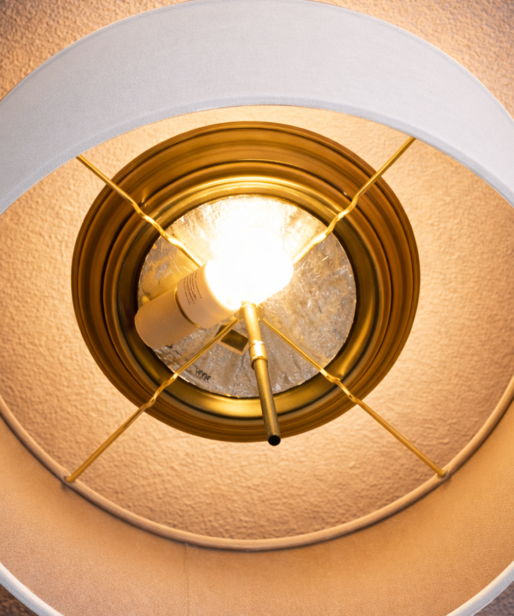 Flush Mount Light Converter Kit | 18 Inch | White Linen Shallow Drum Shade