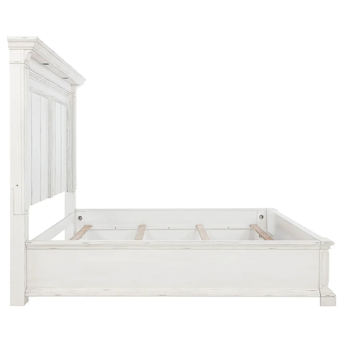McKinney Eastern King LED Light Panel Bed Vintage | 86.75 x 90 x 74.25 in | Engineered Wood | White