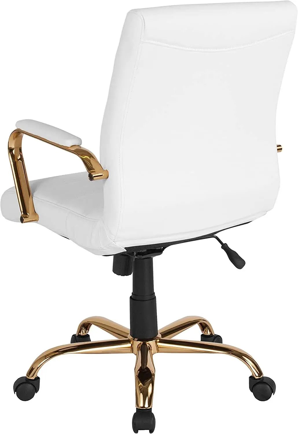 Whitney White LeatherSoft Office Chair Mid Back Swivel from PriceLows™