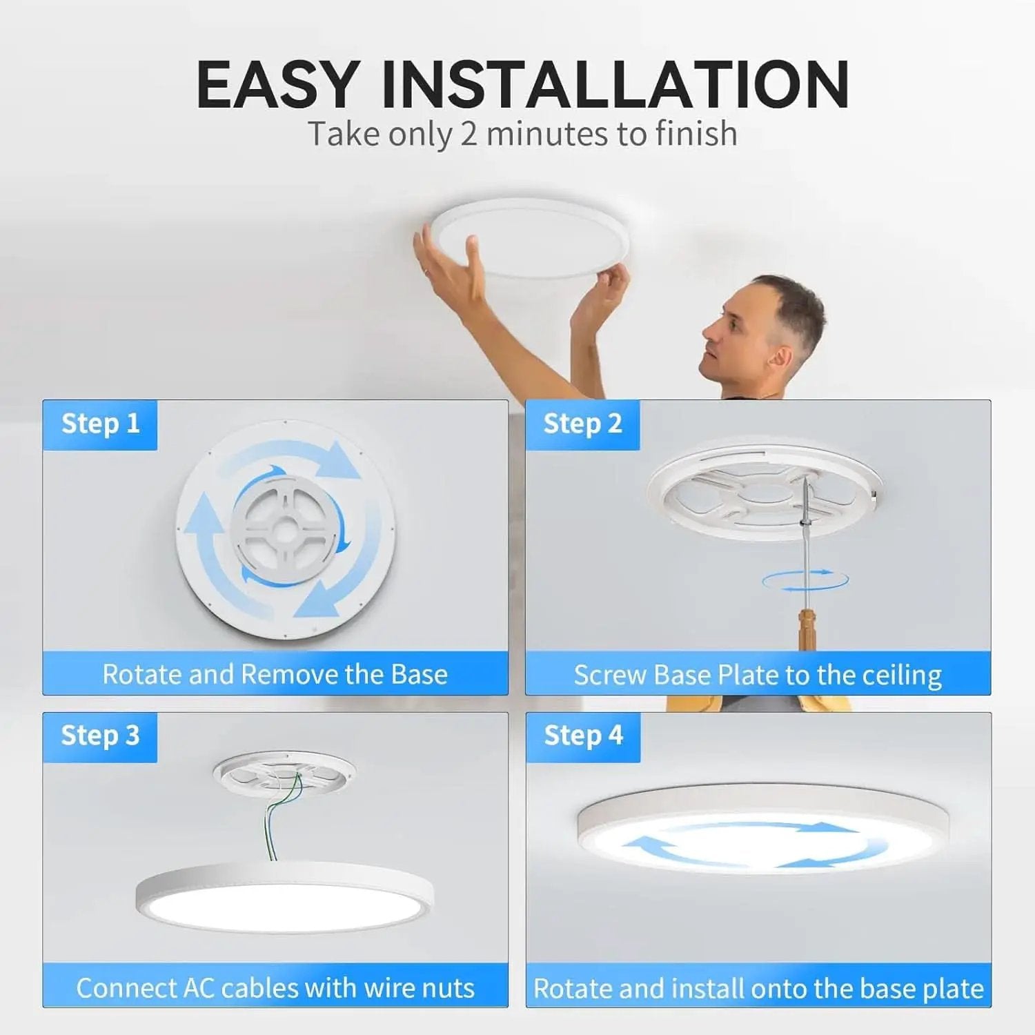 12 Pack 12 Inch LED Flush Mount Ceiling Light 5000K from PriceLows™