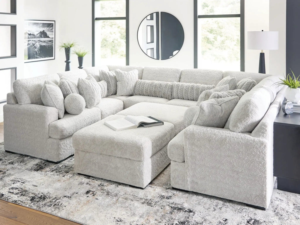 Cuddle Plush Sectional | Double Chaise | Ultra Soft Upholstery | 125 Inch Length