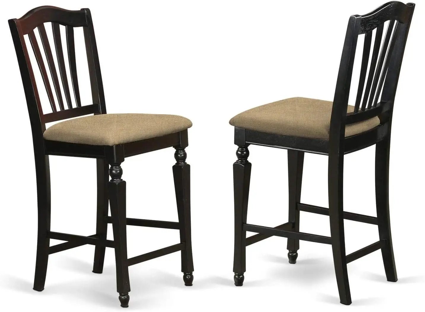 Chelsea Counter Dining Chairs Set Of 2 Black Faux Leather from PriceLows™