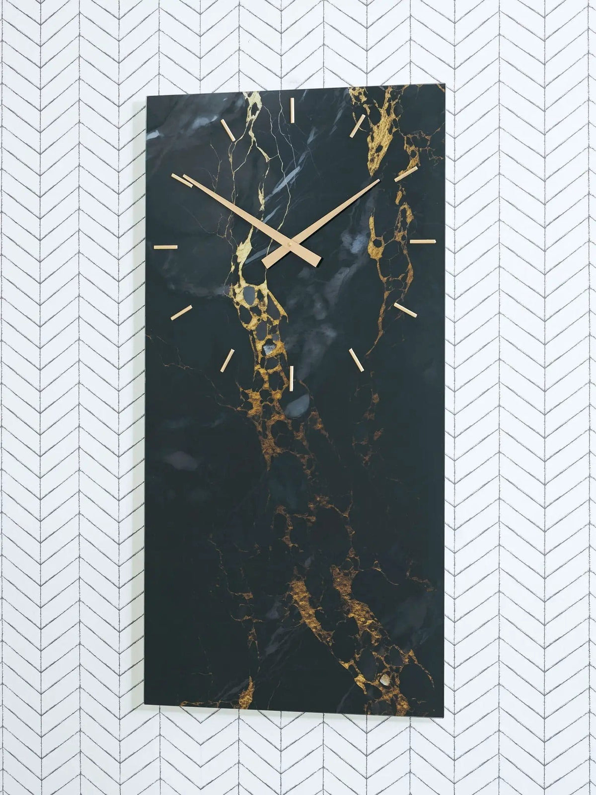 Teague Wall Clock | 2 Pieces | Marble & Glass | Home