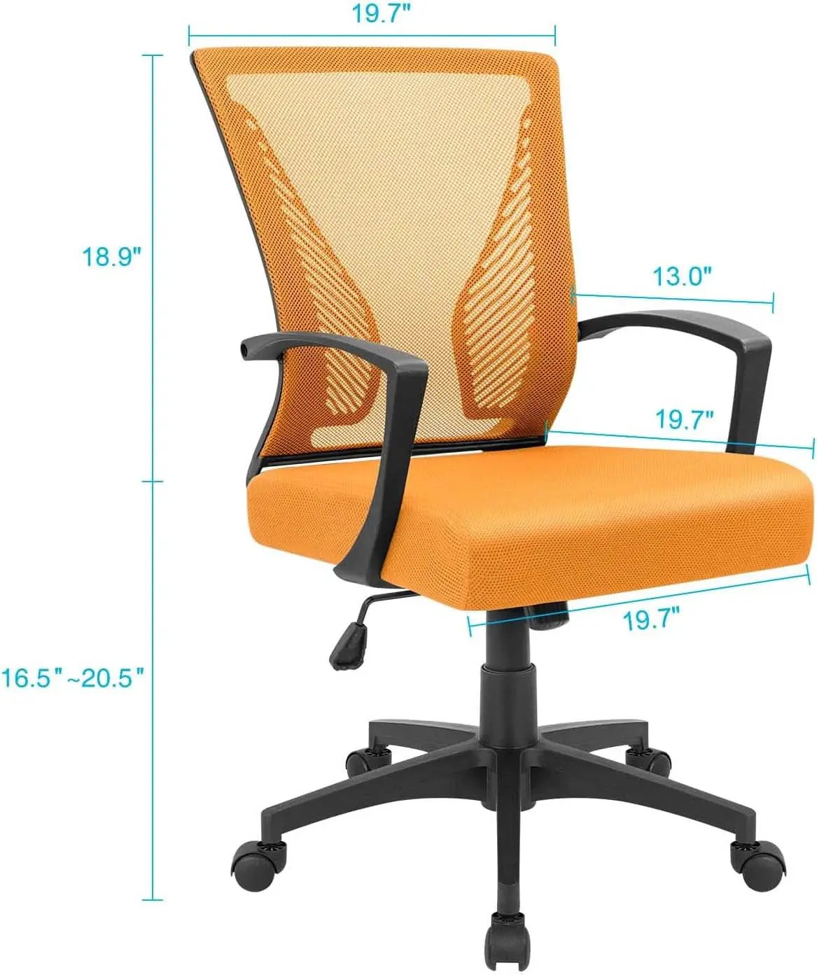 Orange Mesh Office Chair With Ergonomic Lumbar Support from PriceLows™