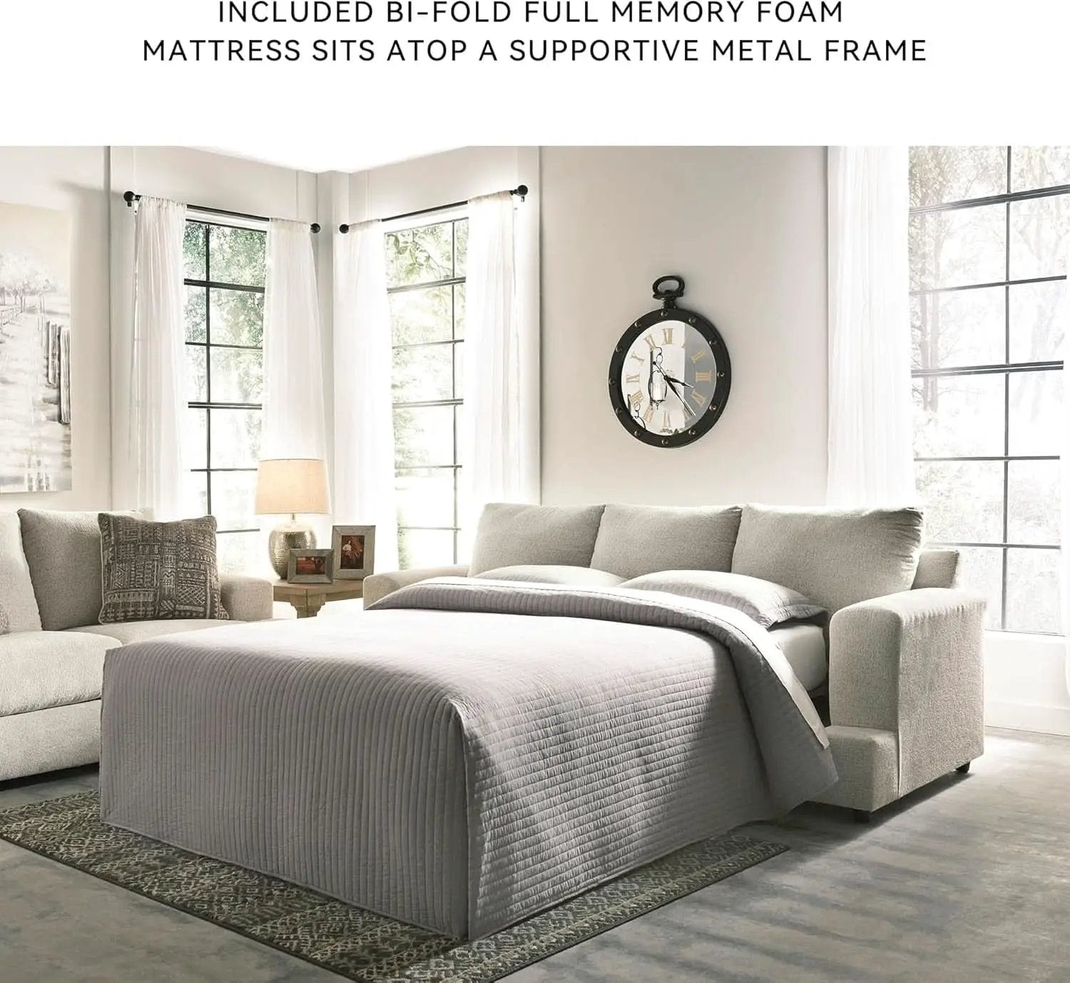Soletren Premium Chenille Queen Sofa Sleeper White from PriceLows™