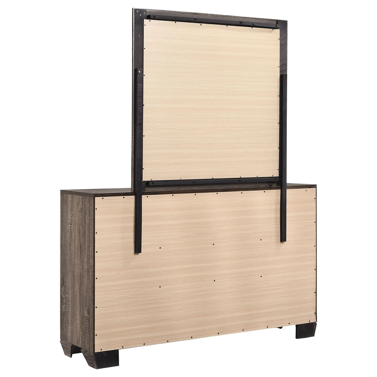 Kauffman 6-drawer Dresser with Mirror Washed | 59 x 16.5 x 76.25 in | Wood | Taupe