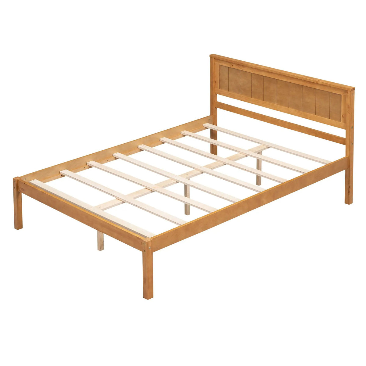 Platform Bed Frame With Headboard | Espresso Finish | Durable Pine Wood