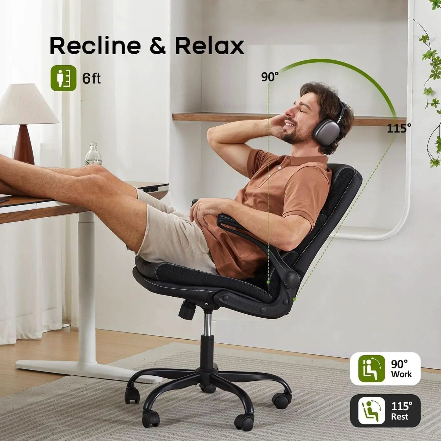 White Ergonomic Office Chair With Adjustable Back Support from PriceLows™