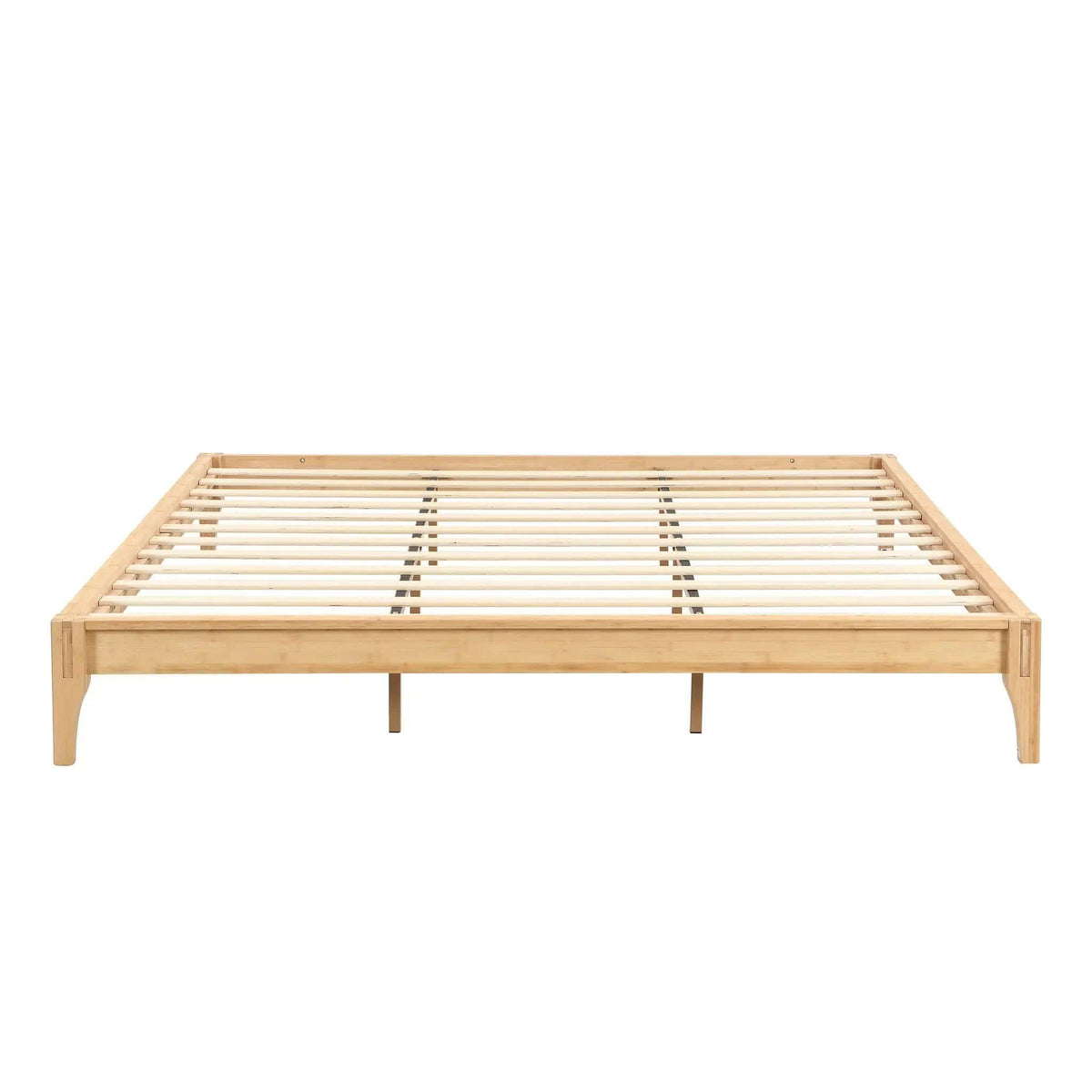 Solid Dry Bamboo Platform Bed Frame, With Slat Support | 6 Pieces | Bamboo | Bedroom