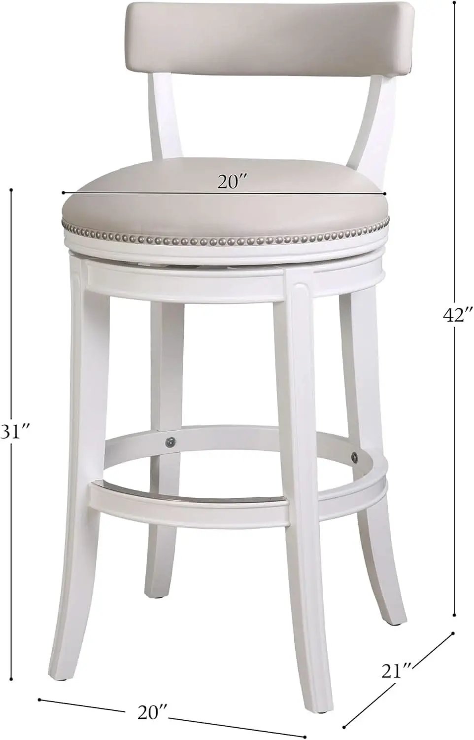 Stylish 31 Inch Bar Stool with Swivel Gray Seat from PriceLows™