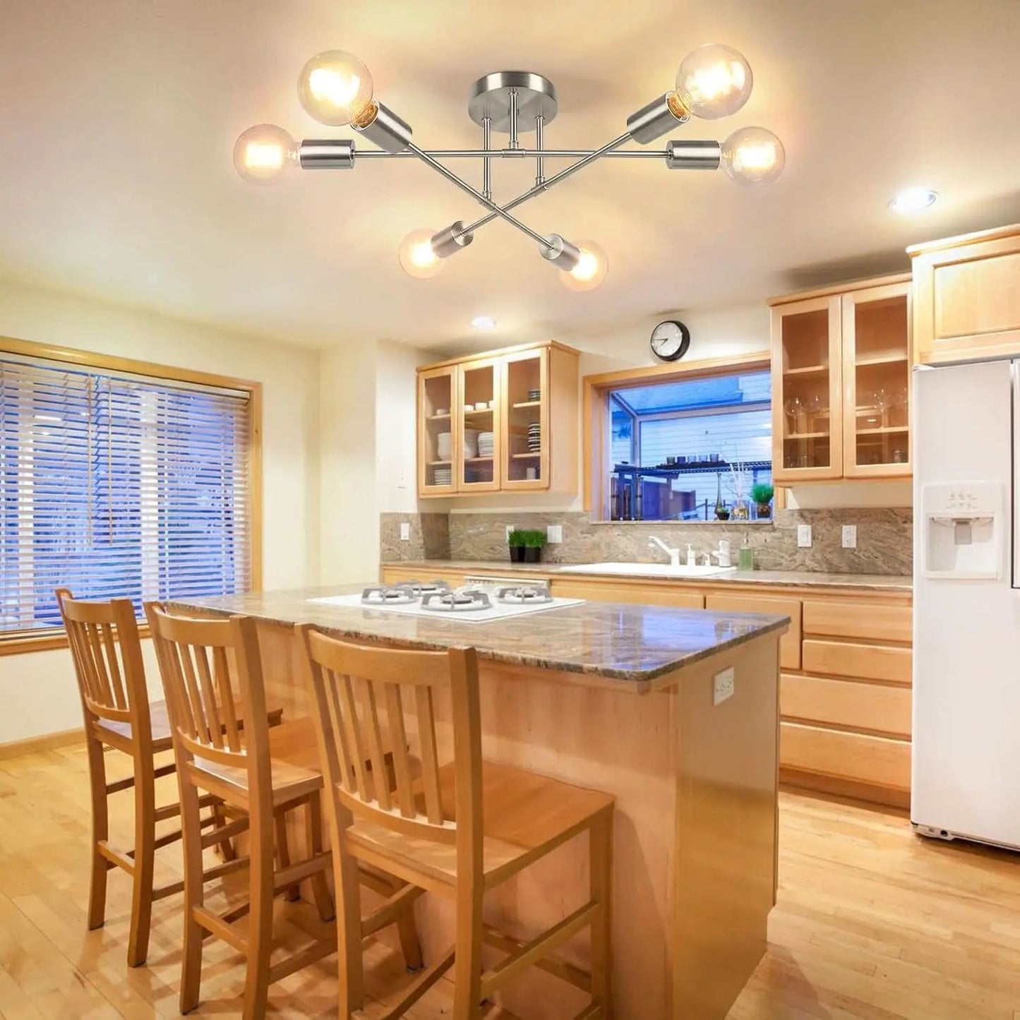Six Light Sputnik Chandelier Brushed Nickel Fixture from PriceLows™