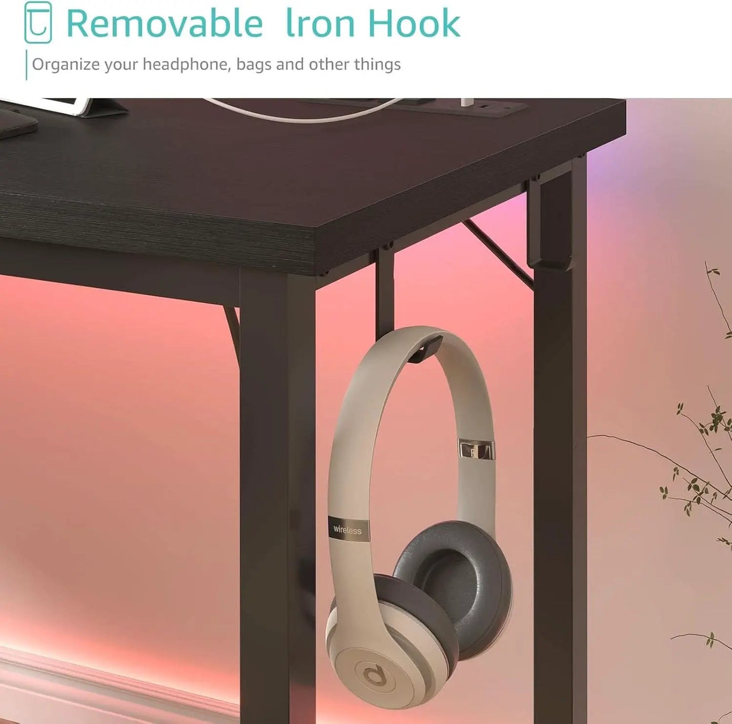 39 Inch Computer Desk With Built In Power Outlet And USB Charging Ports from PriceLows™