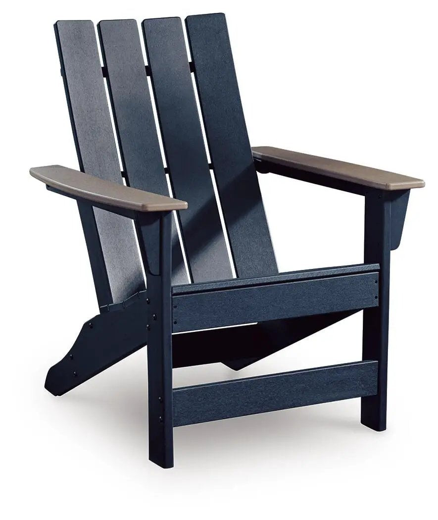 East Beach Adirondack Chair | Black And Beige | 21.5 Inch Seat Width | 17.5 Inch Seat Depth